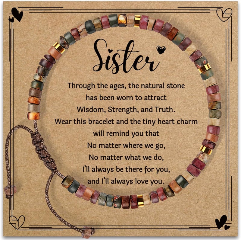 ZOKCC Inspirational Gifts Bracelets for Women: Christmas Day Gifts for Women Friends Sister Mom - Healing Natural Stone Beads Bracelets Thinking of you Get Well Soon Gift for Women - Image 1